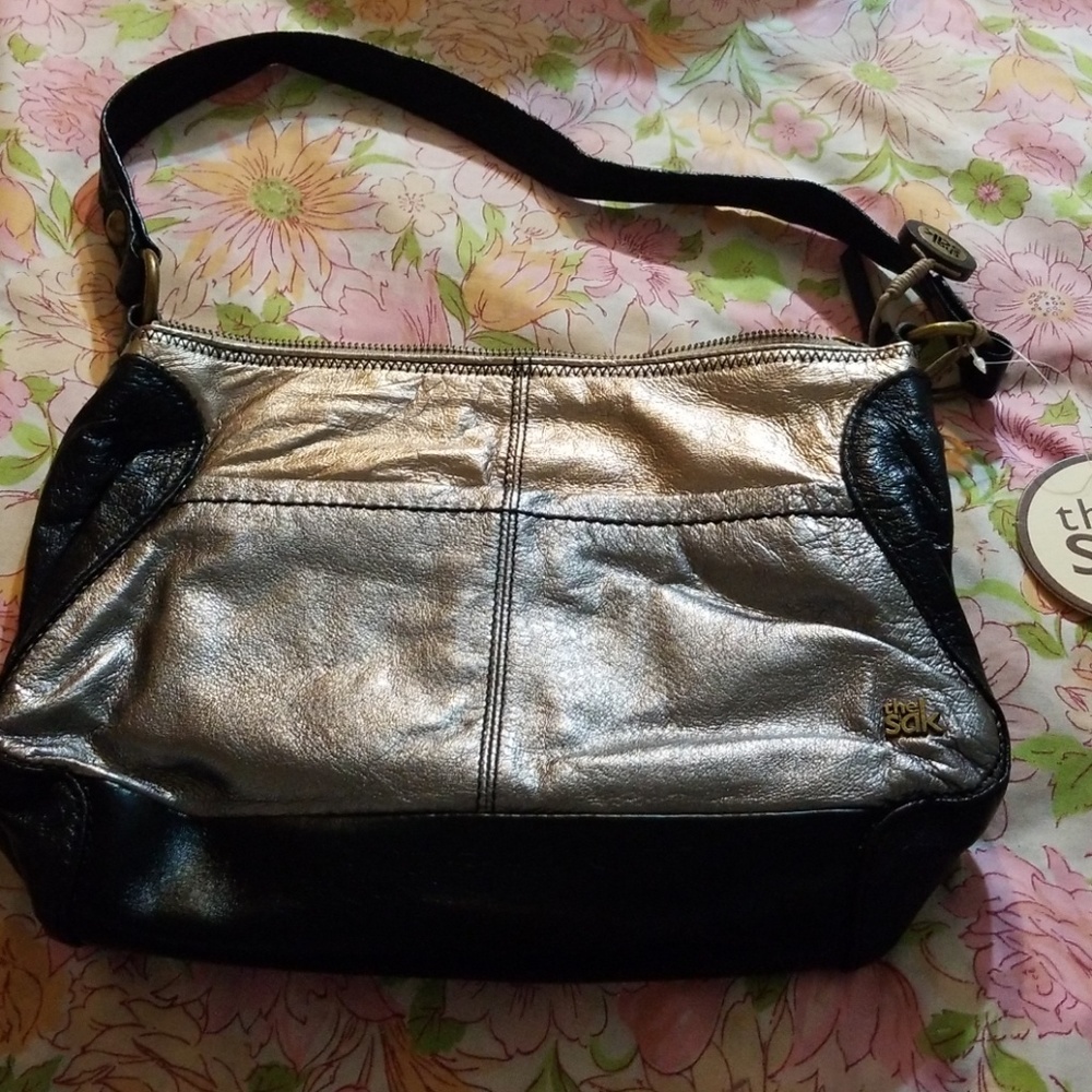 The Sak Gold Metallic Leather Shoulder Bag